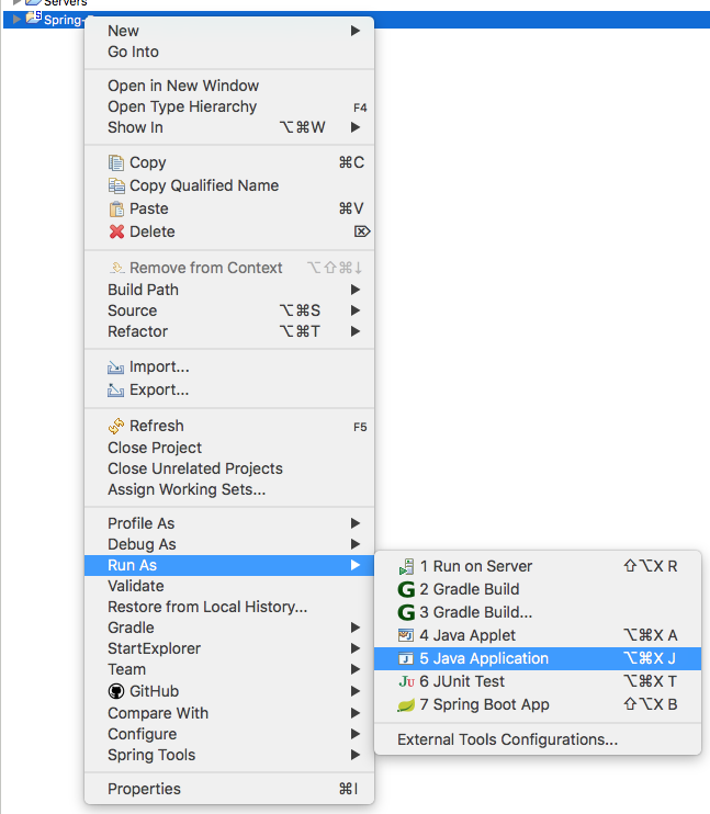 run as java application