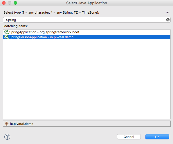 select java application