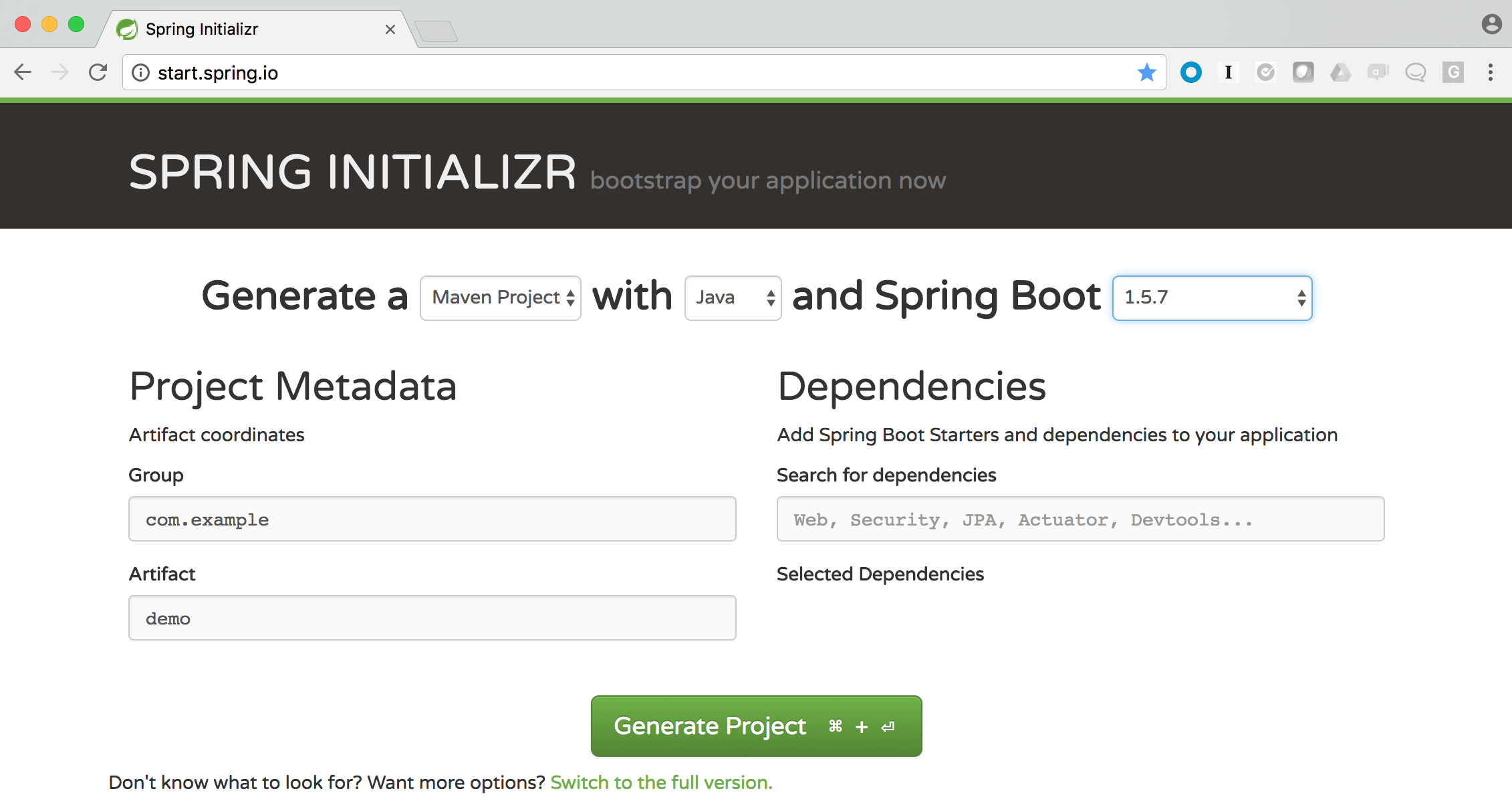 version of spring boot